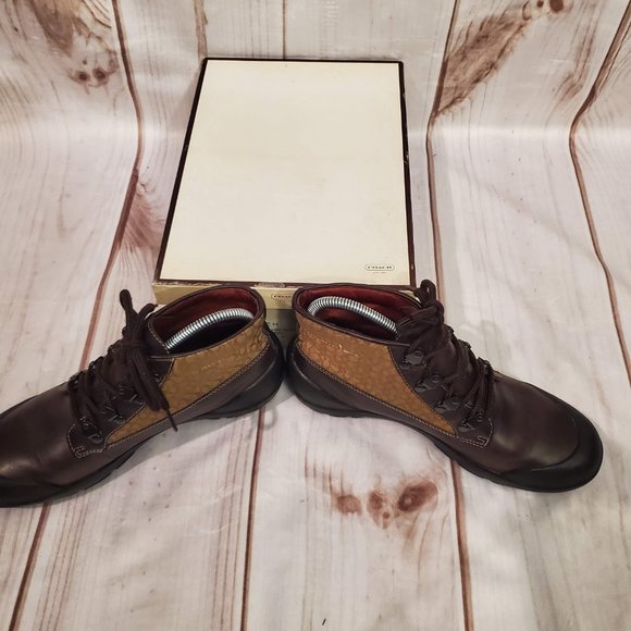 Coach Dyanne Leather Ankle Boot, 7.5, Brown/Tan - Picture 7 of 10